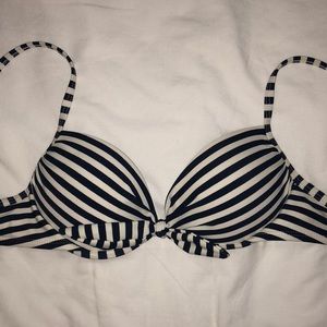 NAVY/WHITE STRIPED BIKINI TOP